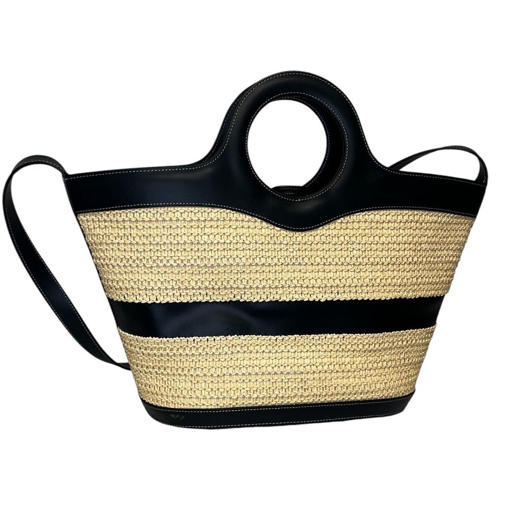 Hereu Woven Raffia and Leather 'Nasta' Tote Bag