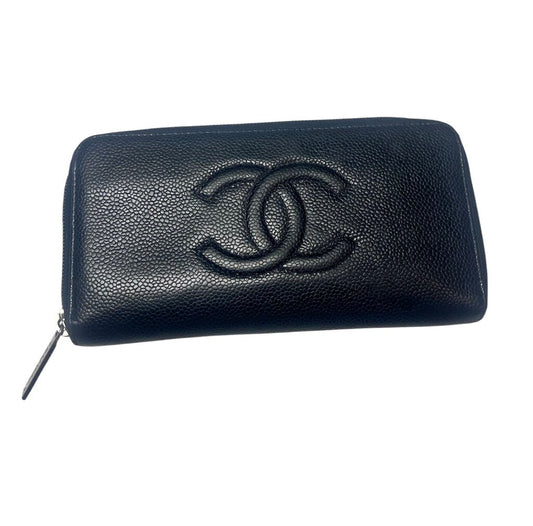 Chanel Embroidered CC Leather Wallet