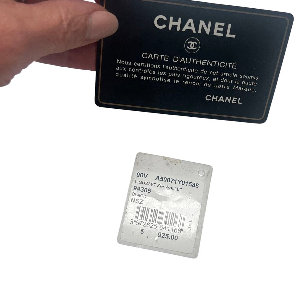 Chanel Embroidered CC Leather Wallet