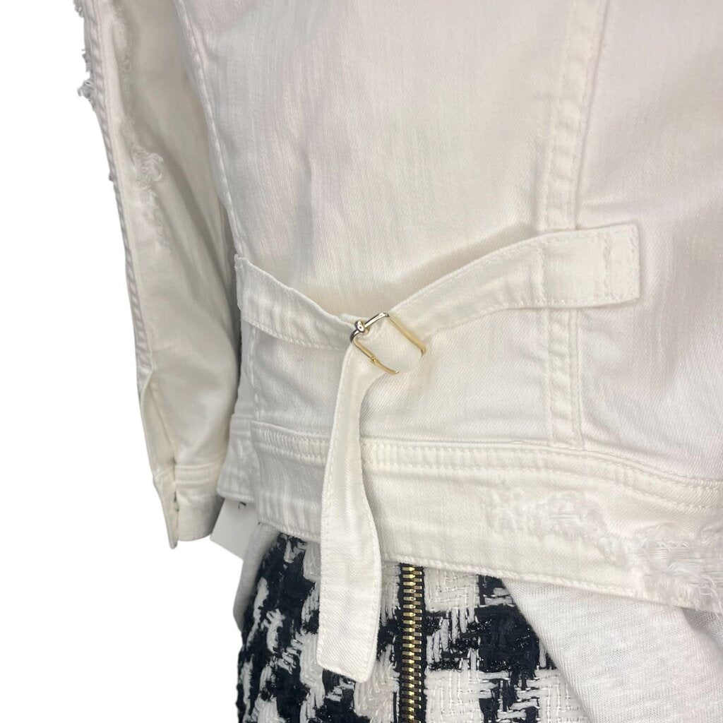 Retrofete Cropped Puff Sleeve Denim Jacket