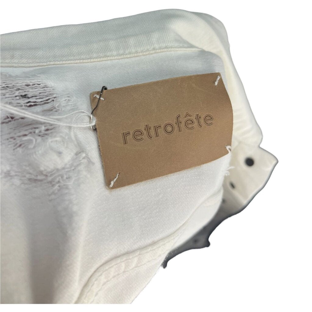 Retrofete Cropped Puff Sleeve Denim Jacket