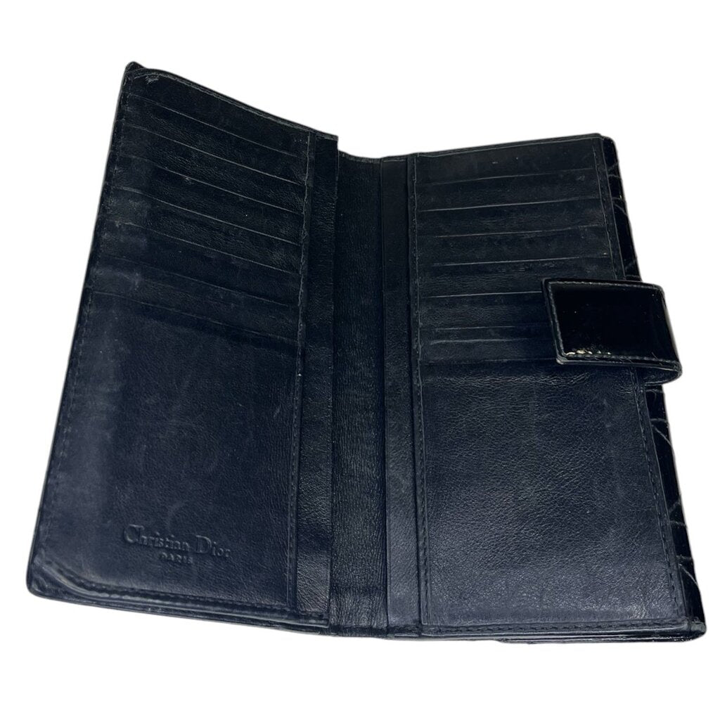 Christian Dior Vintage Quilted Patent Leather Wallet