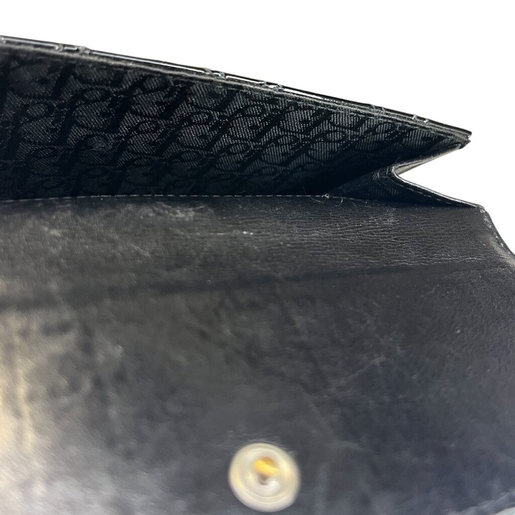 Christian Dior Vintage Quilted Patent Leather Wallet