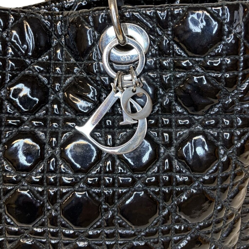 Christian Dior Patent Cannage Large Dior Soft Shopping Tote, MSRP $6,500