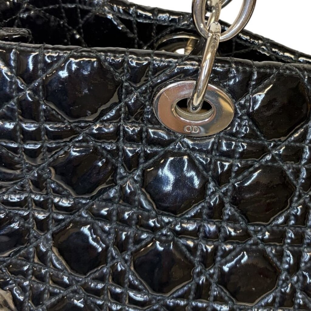 Christian Dior Patent Cannage Large Dior Soft Shopping Tote, MSRP $6,500