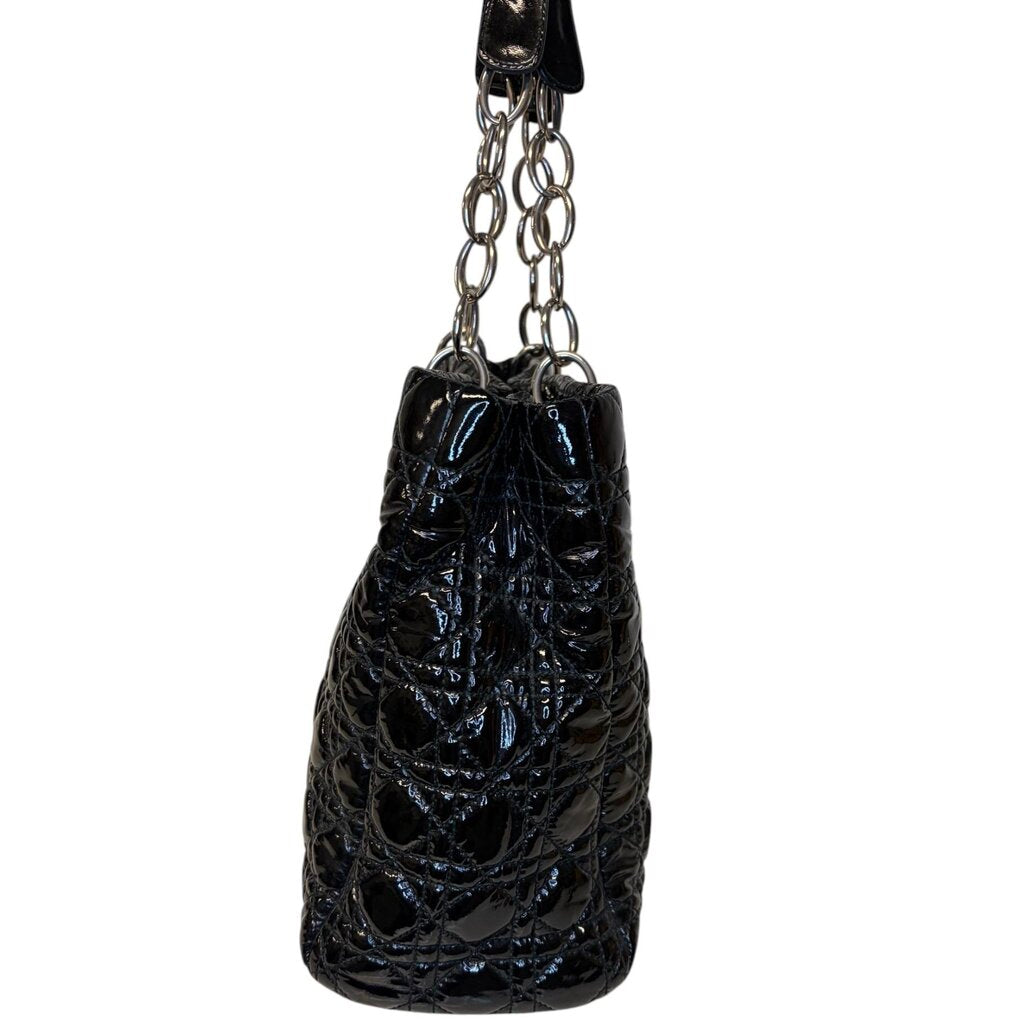 Christian Dior Patent Cannage Large Dior Soft Shopping Tote, MSRP $6,500