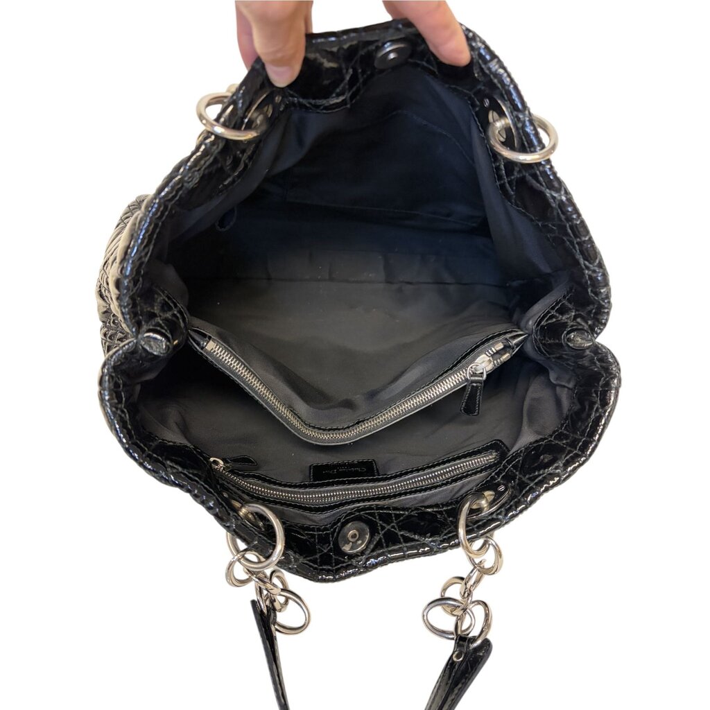 Christian Dior Patent Cannage Large Dior Soft Shopping Tote, MSRP $6,500