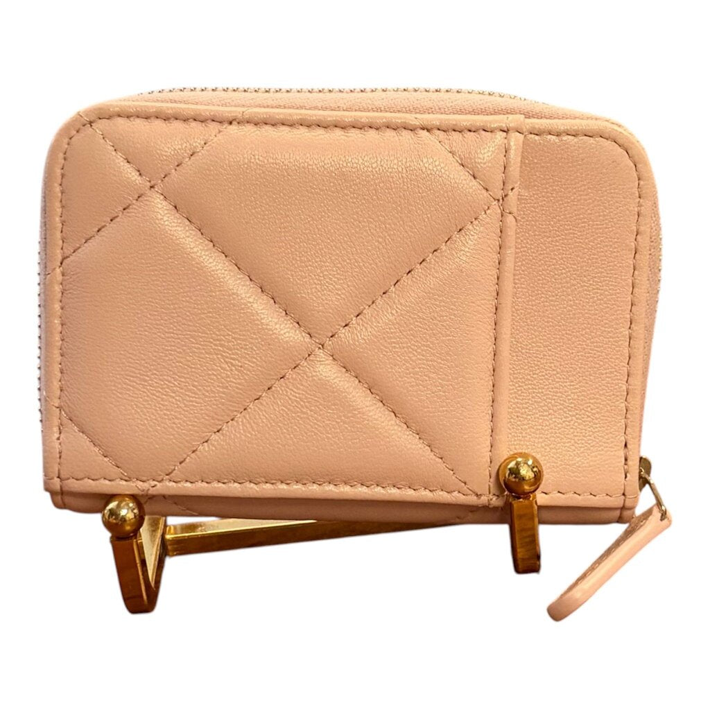 Chanel 19 Lambskin Quilted Vertical Zip Cardholder Wallet