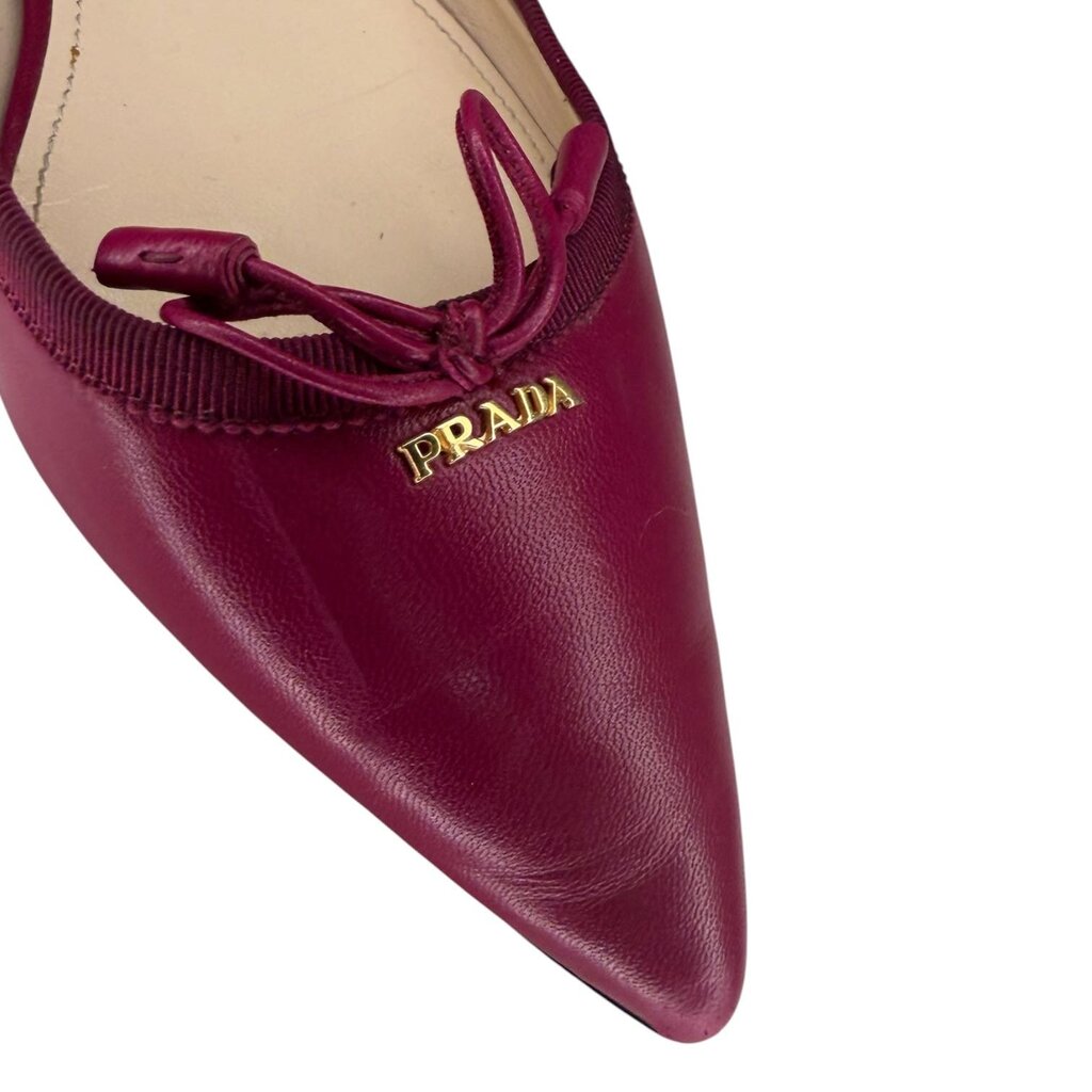 Prada Pointed Toe Ballerina Flats
