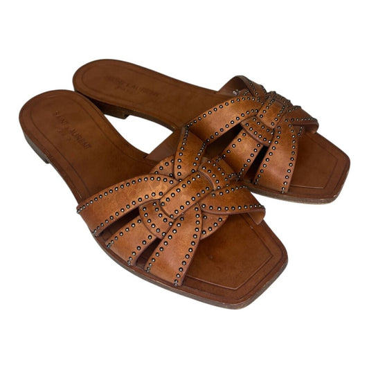 Saint Laurent Studded 'Tribute' Open Toe Slides