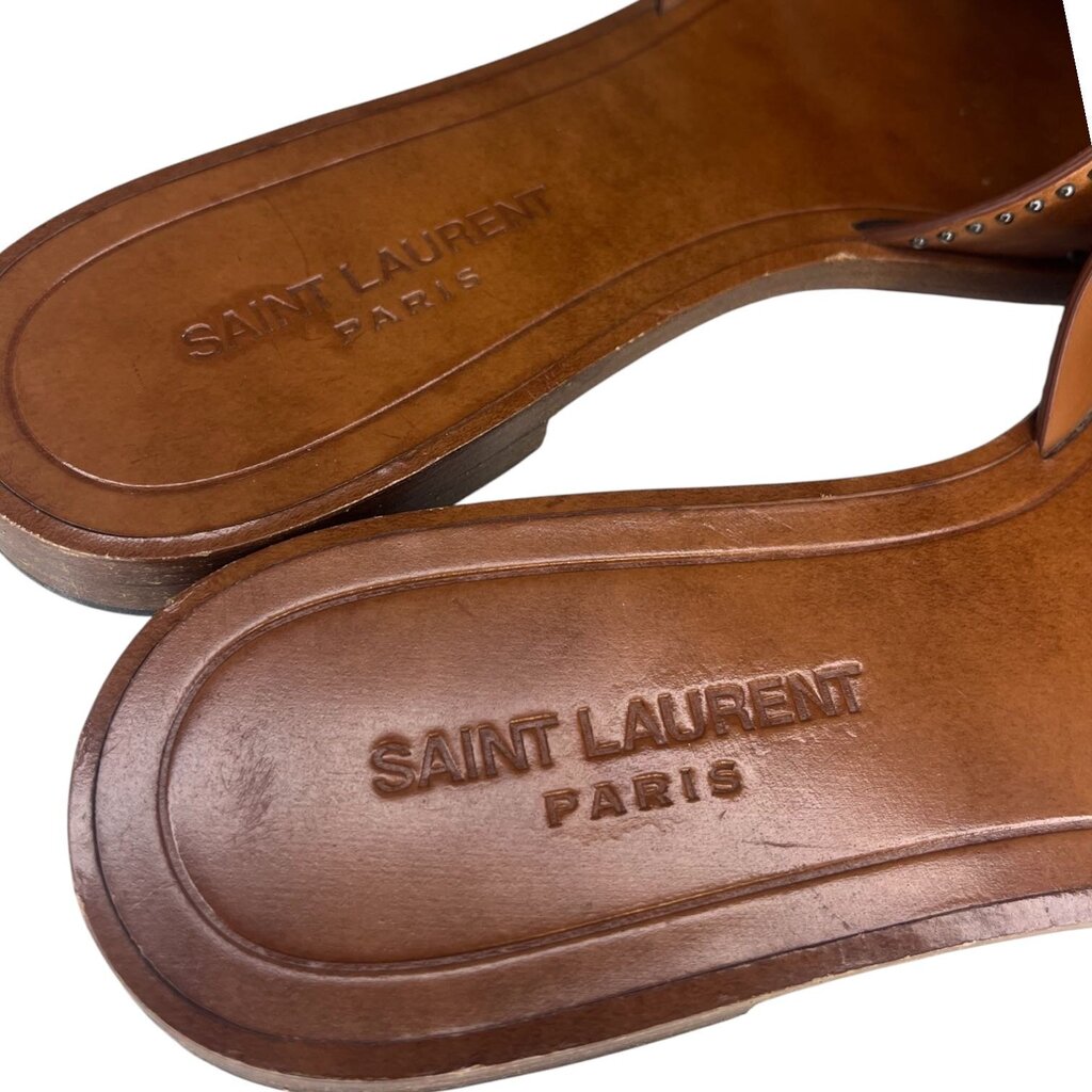 Saint Laurent Studded 'Tribute' Open Toe Slides