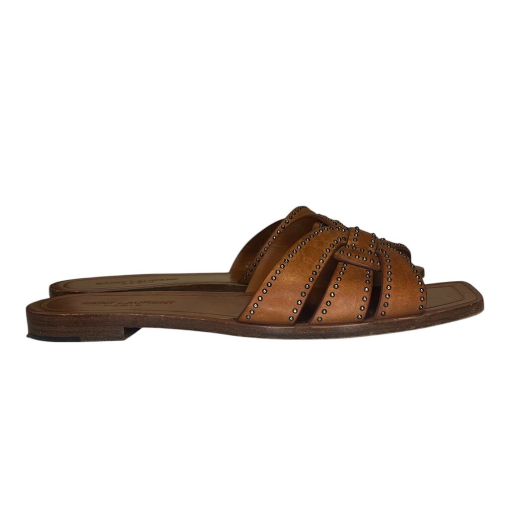 Saint Laurent Studded 'Tribute' Open Toe Slides