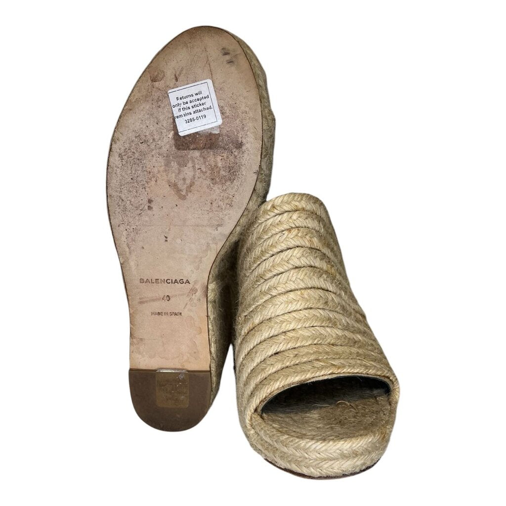 Balenciaga Jute Platform Wedge Espadrilles