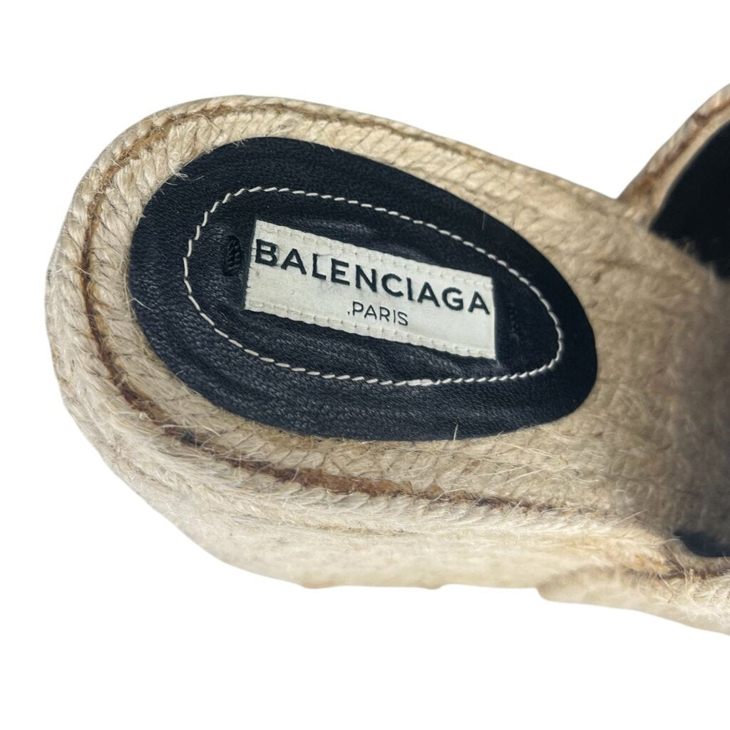 Balenciaga Jute Platform Wedge Espadrilles