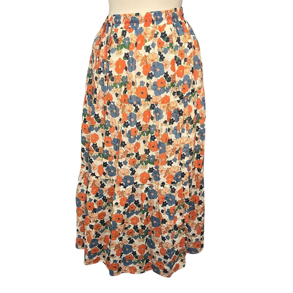 Trovata Birds Of Paradise Floral Print Midi Skirt