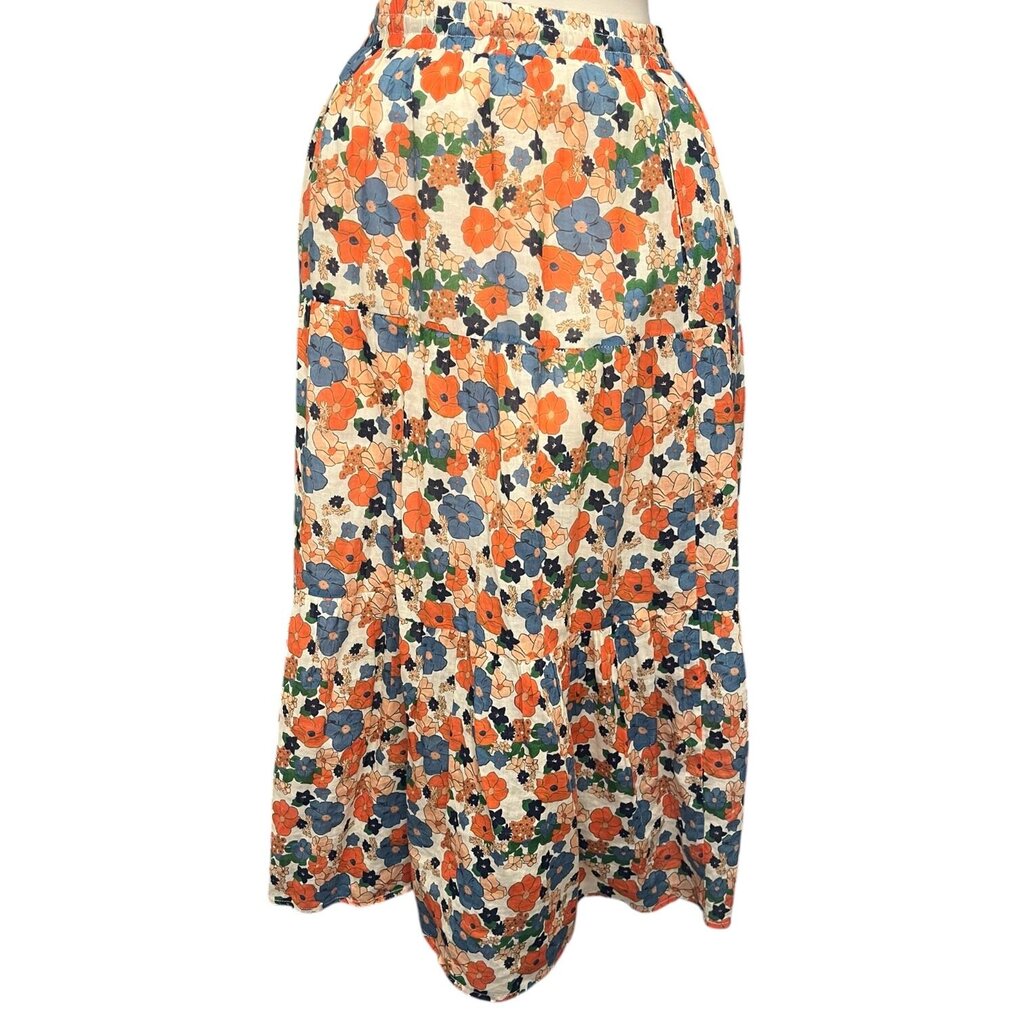 Trovata Birds Of Paradise Floral Print Midi Skirt