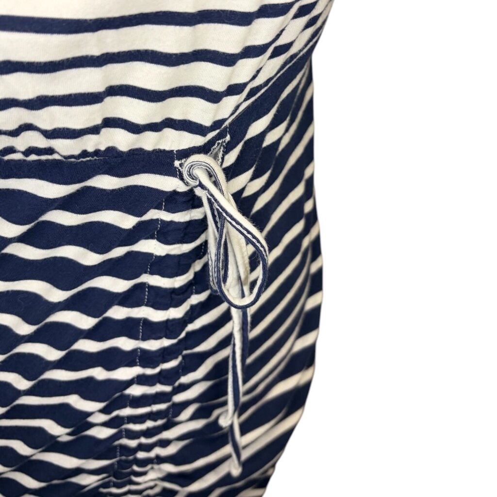 Veronica Beard Color Block Stripe Ruched Side Tie Midi Dress