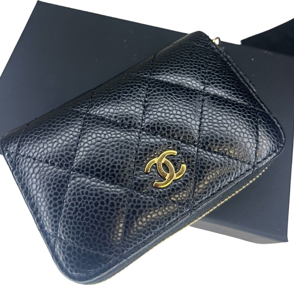 Chanel Caviar Leather 'Zipper Coin Purse'