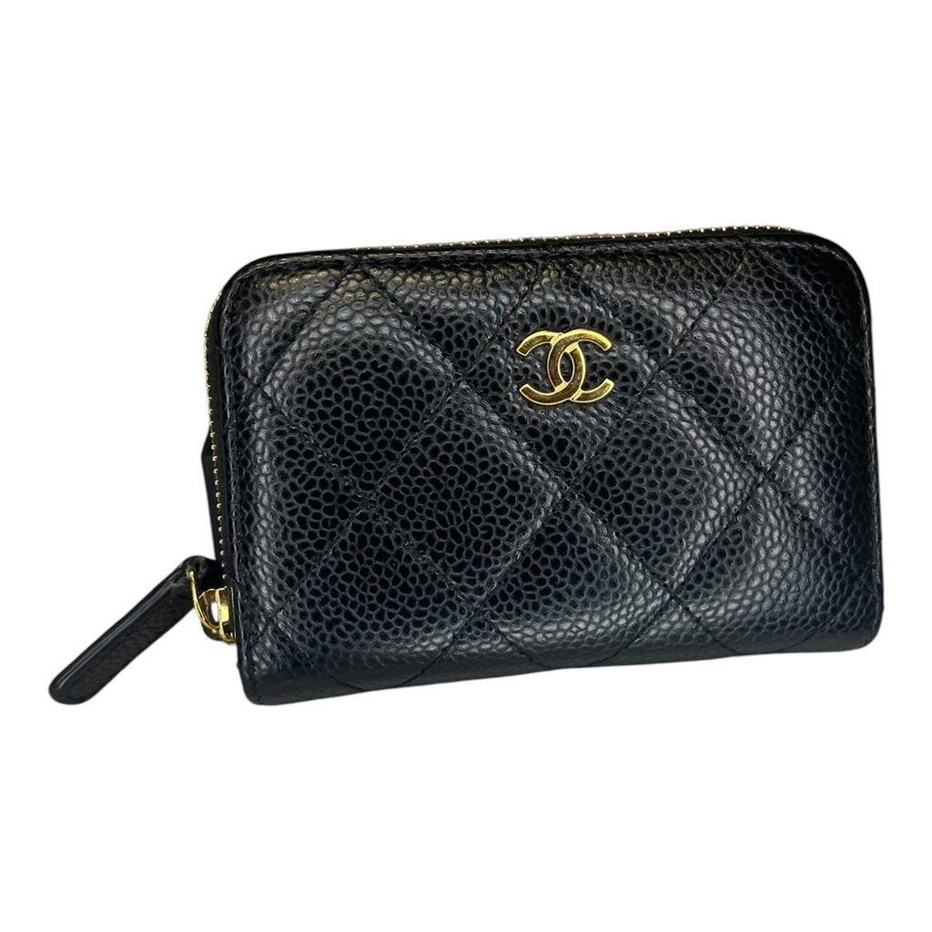 Chanel Caviar Leather 'Zipper Coin Purse'