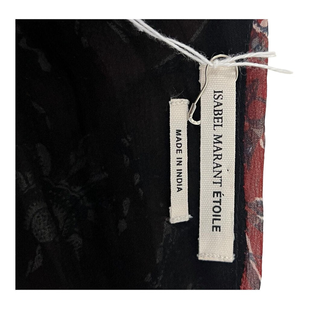 Isabel Marant Printed Pleated Silk Empire Mini Dress
