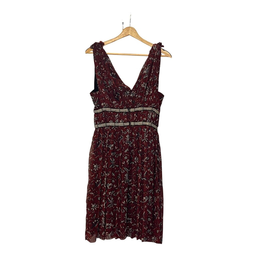 Isabel Marant Printed Pleated Silk Empire Mini Dress