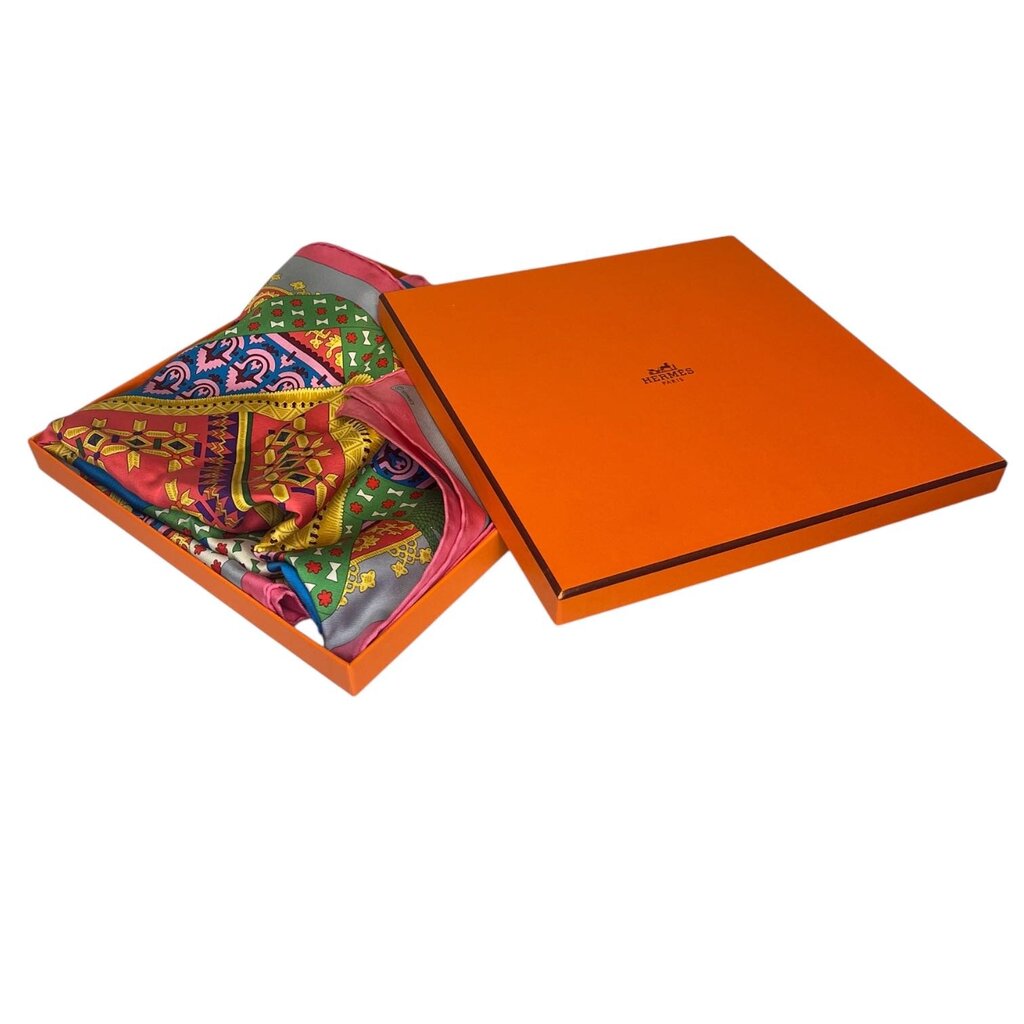 Hermes 'Brins d'Or' Patterned Silk Scarf, NEW