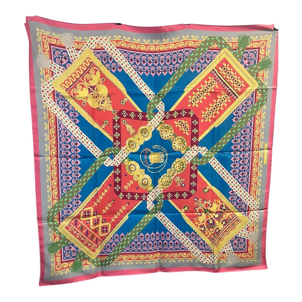 Hermes 'Brins d'Or' Patterned Silk Scarf, NEW