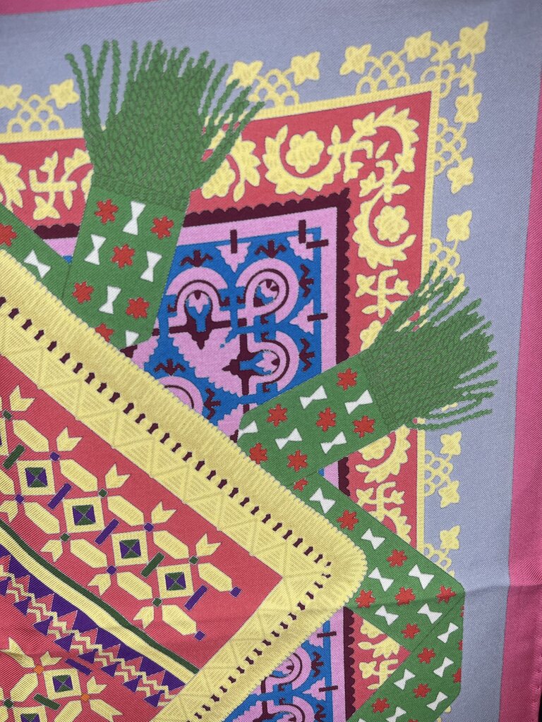 Hermes 'Brins d'Or' Patterned Silk Scarf, NEW