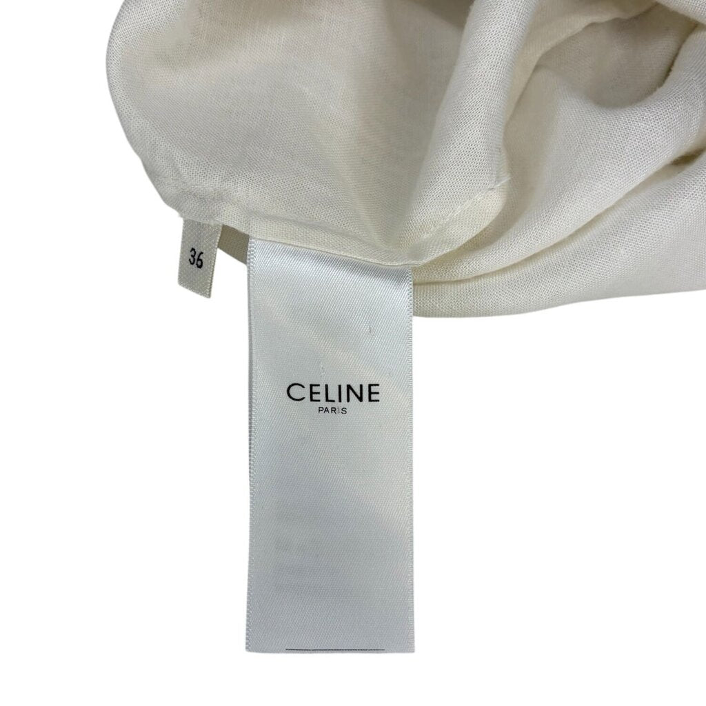 Celine Linen Lace Collar Top