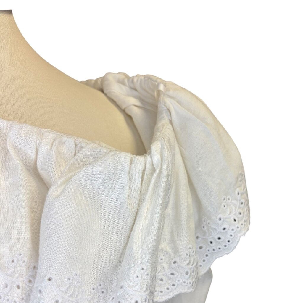 Celine Linen Lace Collar Top