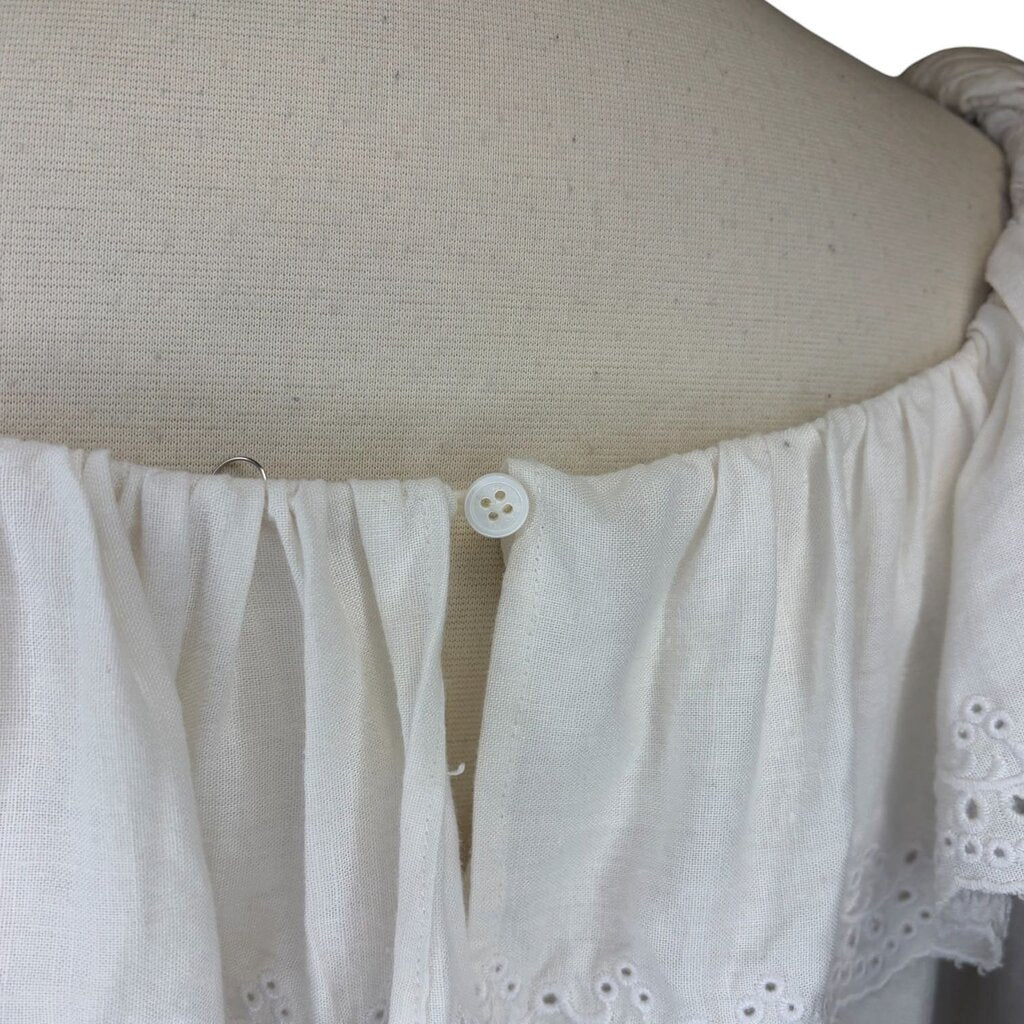 Celine Linen Lace Collar Top