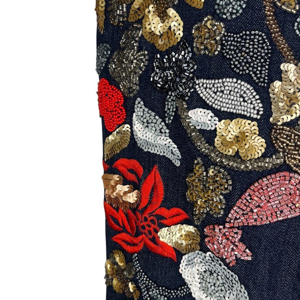 Alice+Olivia Floral Beaded Jeans