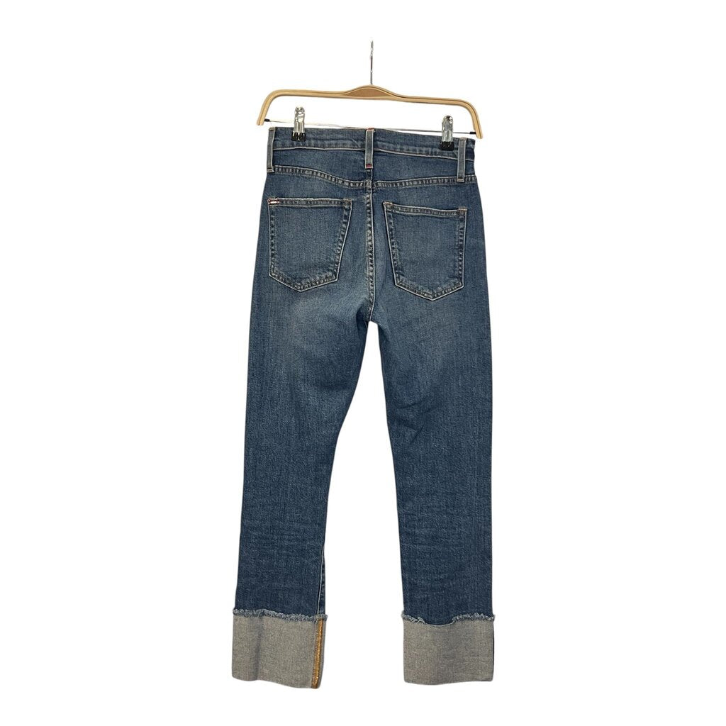 AO.LA Floral Embroidered Hem Jeans