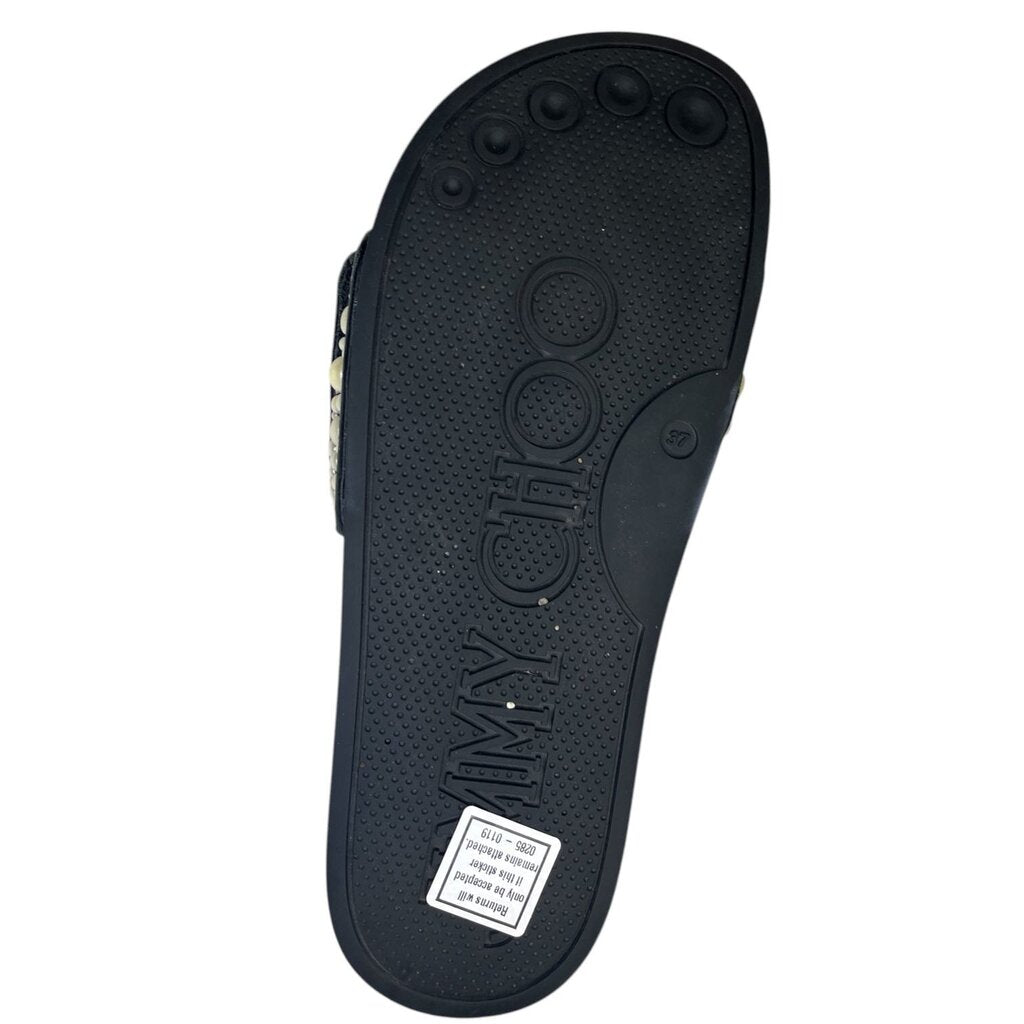 Jimmy Choo Pearl Encrusted Open Toe Slides