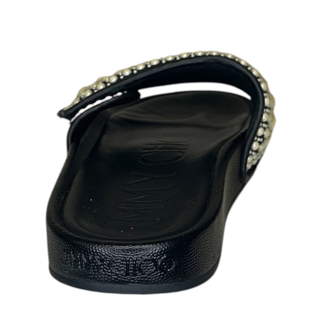 Jimmy Choo Pearl Encrusted Open Toe Slides