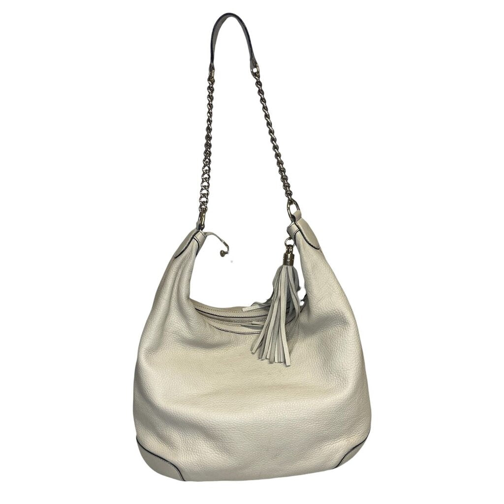 Gucci Chain Link Soho Pebbled Leather Handbag