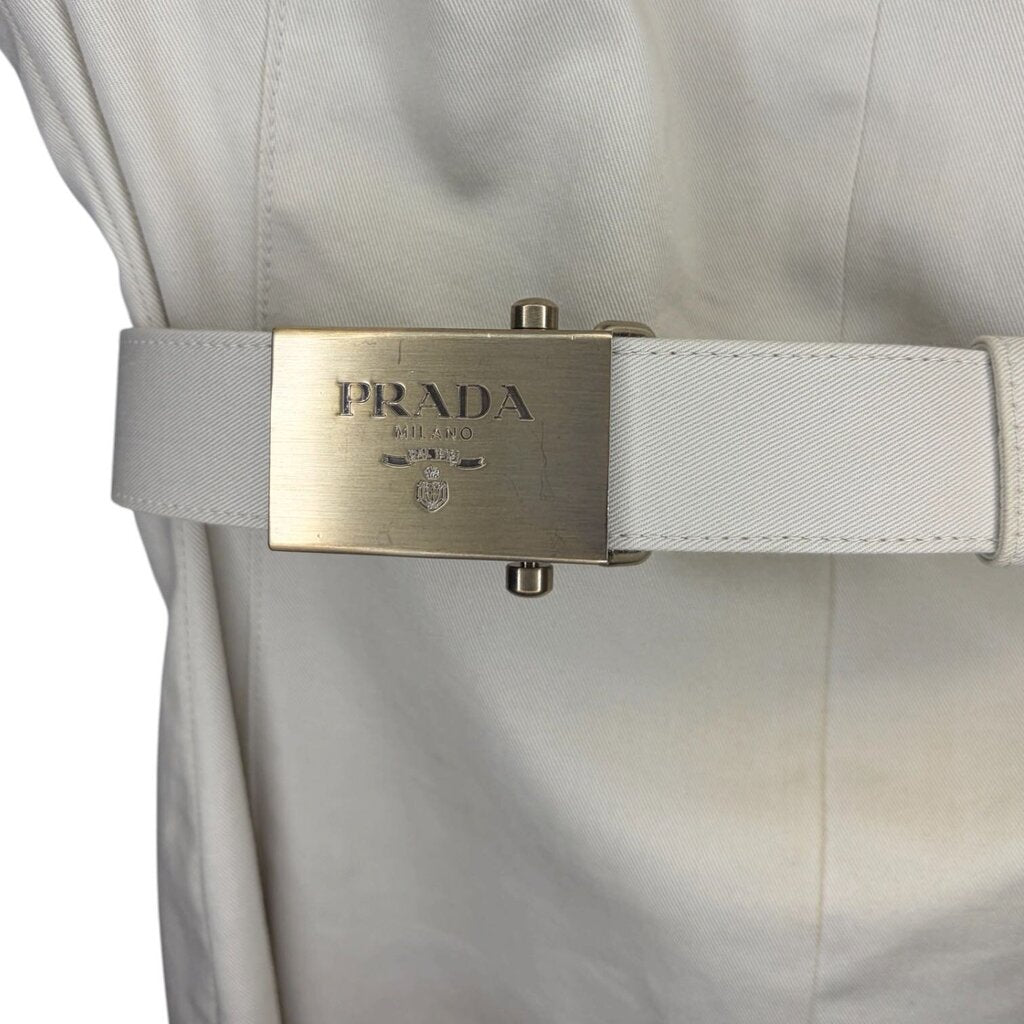 Vintage Prada Sport Belted Twill Midi Dress