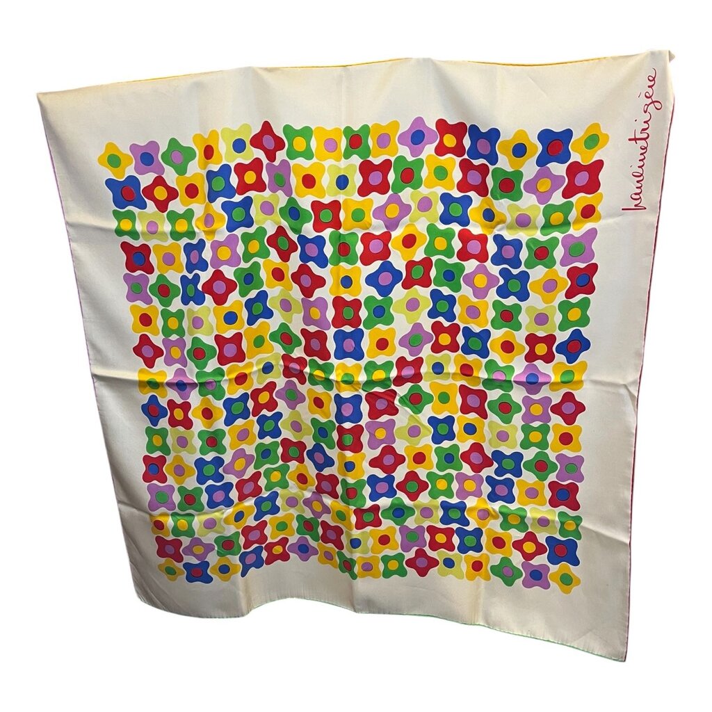 Vintage Pauline Trigere Floral Silk Scarf