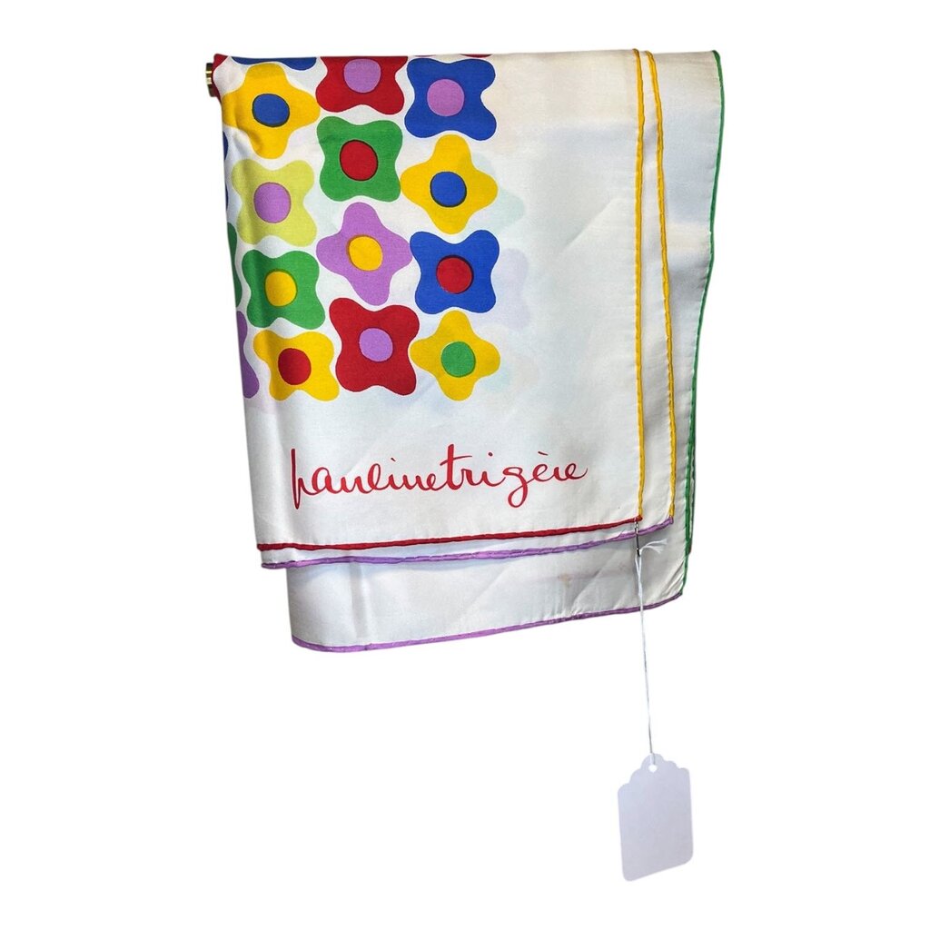 Vintage Pauline Trigere Floral Silk Scarf