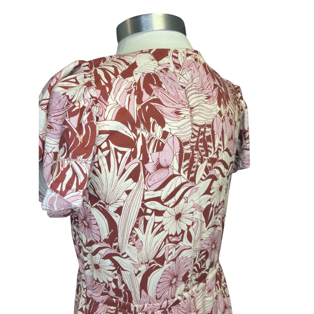 Trovata Floral Drawstring Tiered Midi Dress