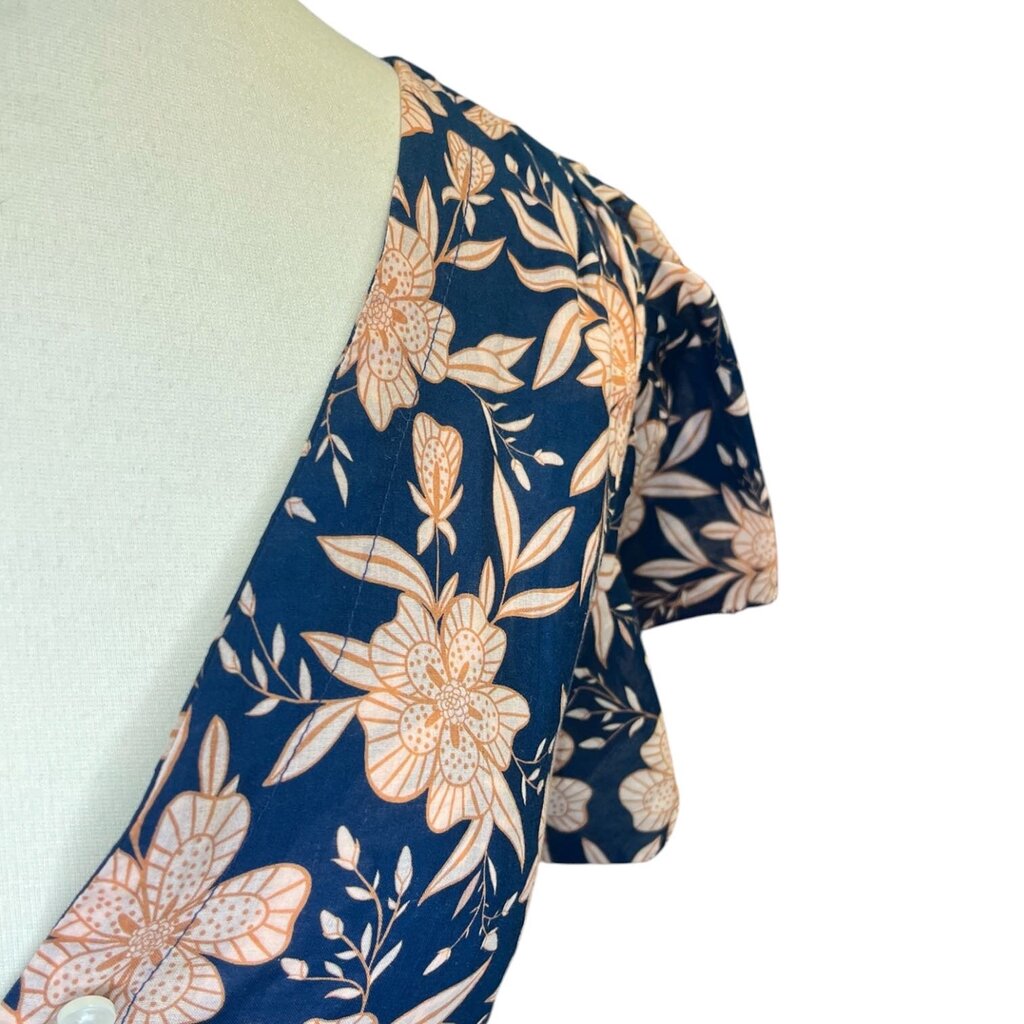 Trovata Floral Drawstring Tiered Midi Dress