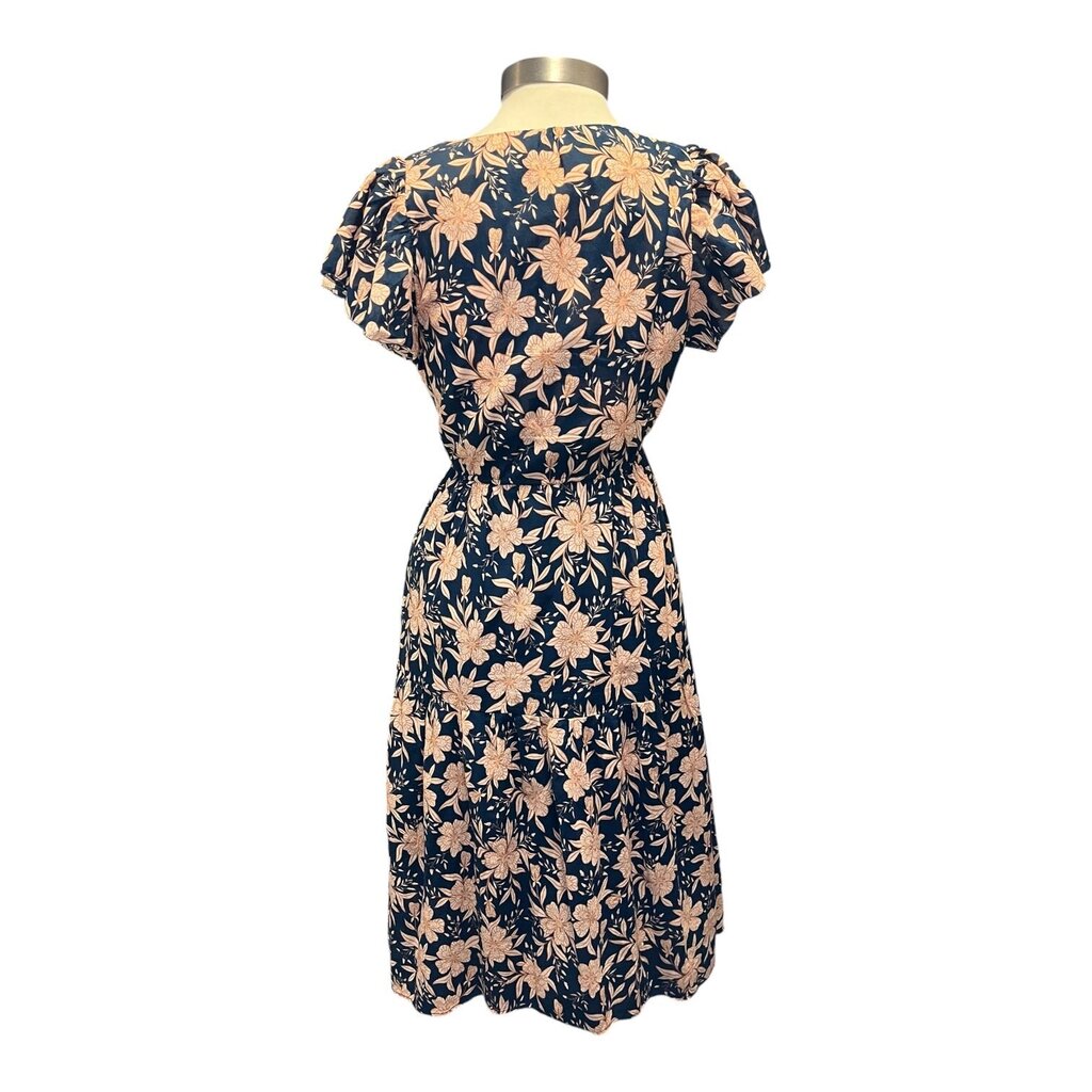 Trovata Floral Drawstring Tiered Midi Dress