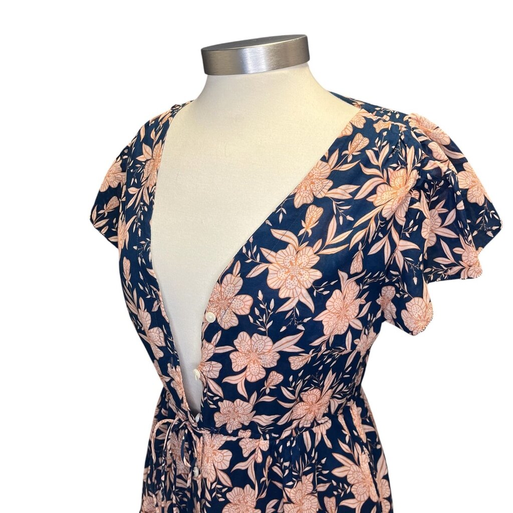 Trovata Floral Drawstring Tiered Midi Dress