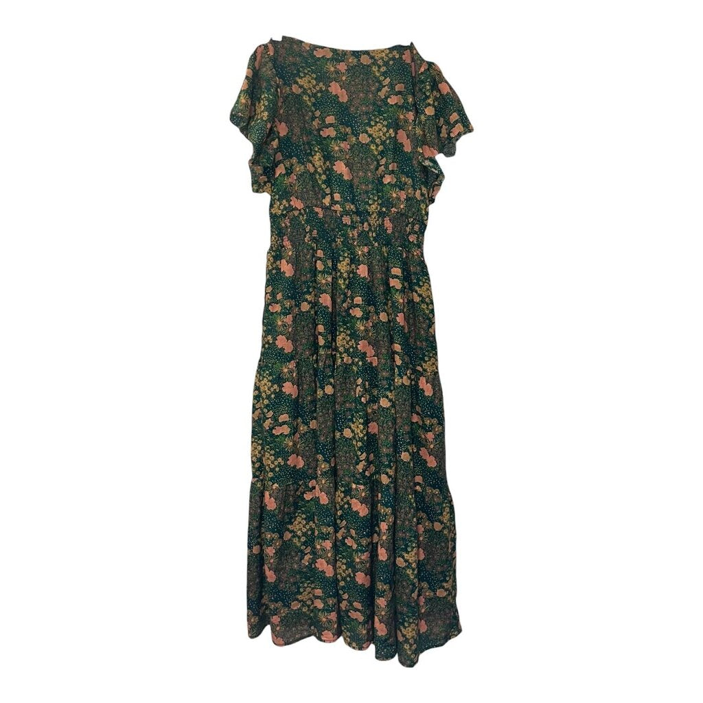 Trovata Empire Smocked Floral Tiered Midi Dress