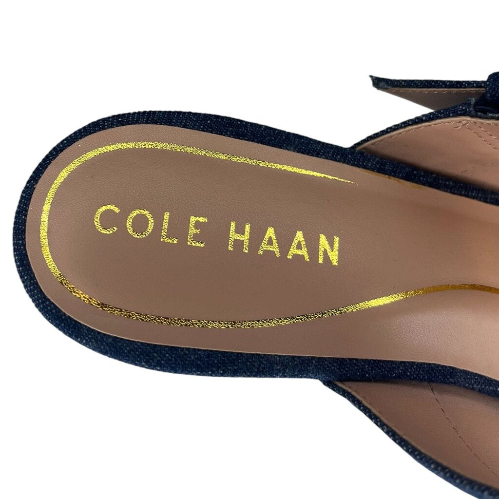 Cole Haan Vandam Buckle Denim Mules