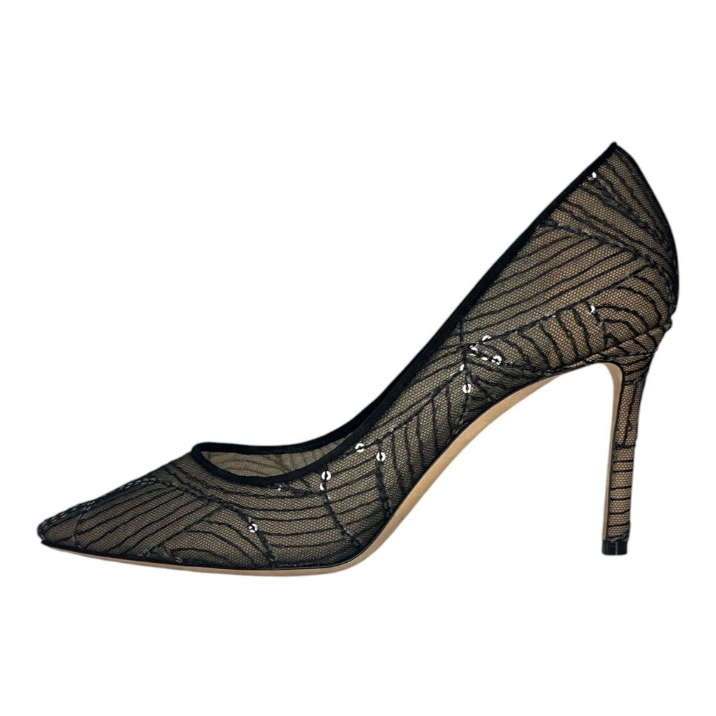 Jimmy Choo Romy 85 Sequin Mesh Pumps