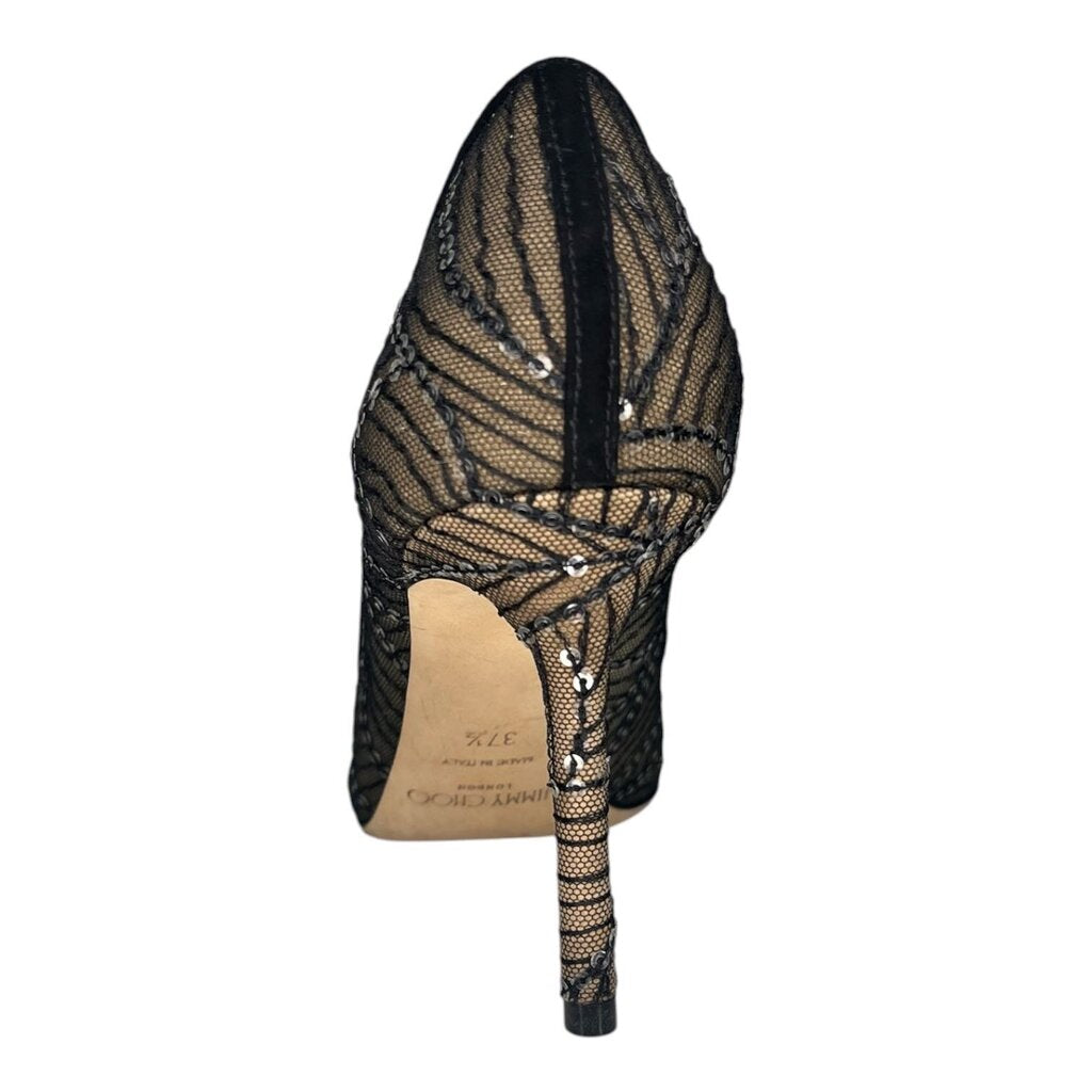 Jimmy Choo Romy 85 Sequin Mesh Pumps