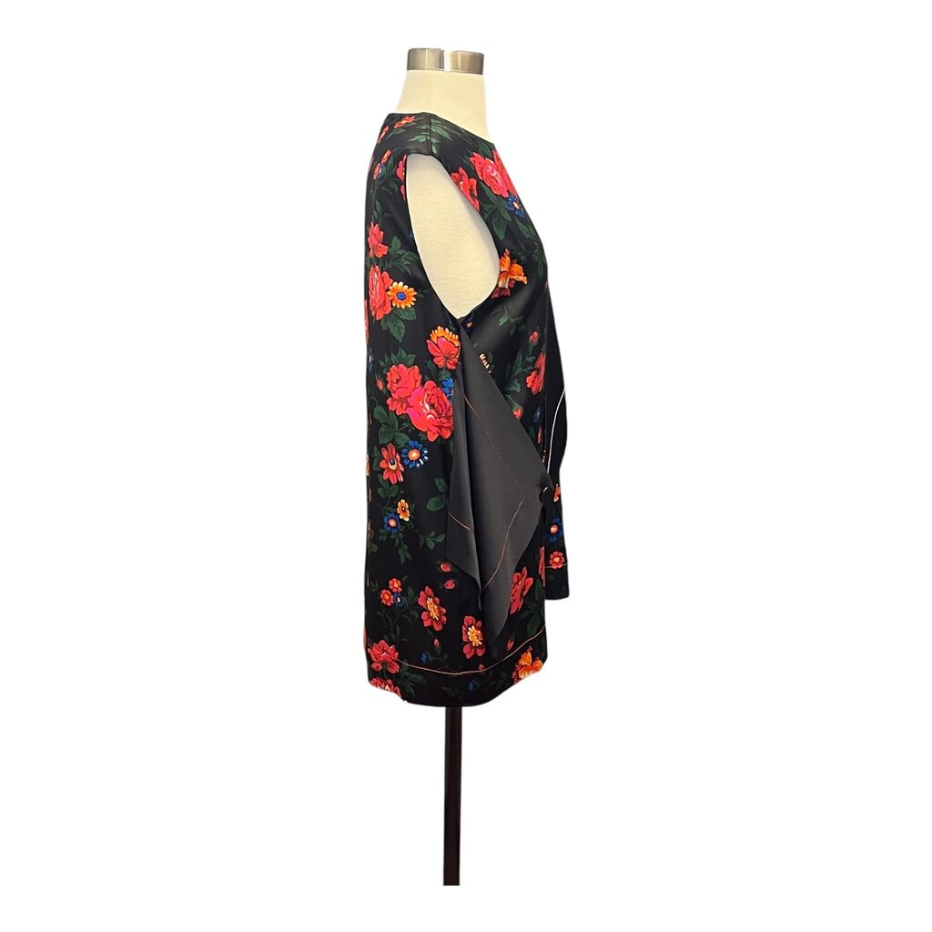 Celine "Printed Motion" Floral Silk Top By Phoebe Philo