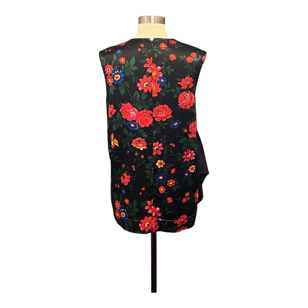Celine "Printed Motion" Floral Silk Top By Phoebe Philo