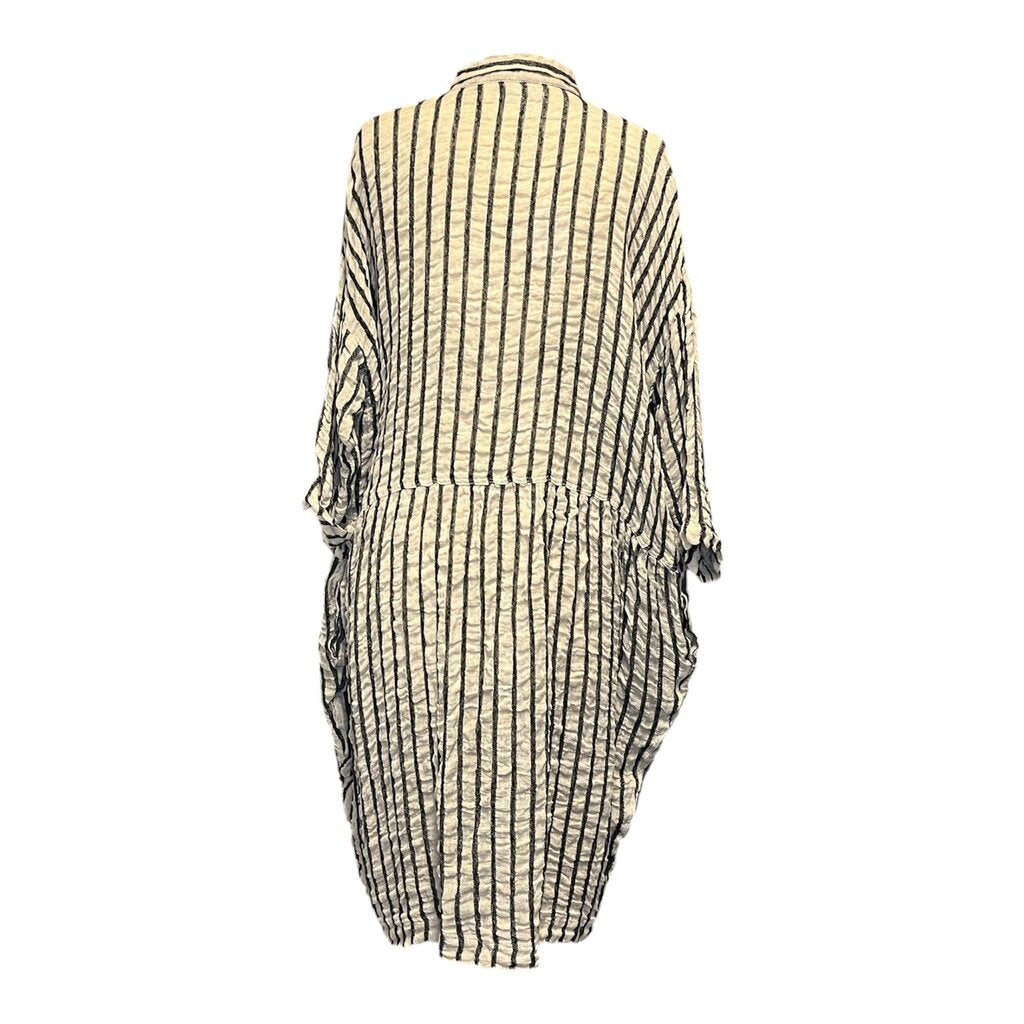 Antiquites Textured Stripe Drop Waist Dress